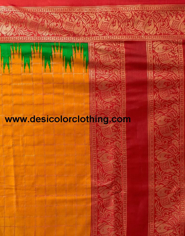 Red Silk Printed Saree