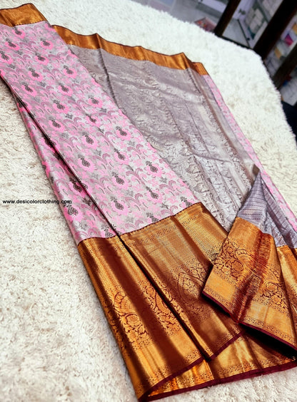 Kanchipuram Meenakari Pattern Bridal Blended High Quality Budget Silk Sarees