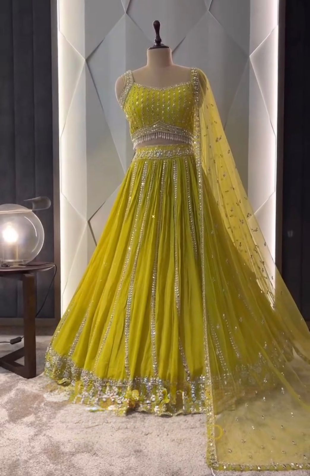 Product Image - Bridal Wear Heavy Faux Georgette Embroidered Sequence Work Lehenga Choli