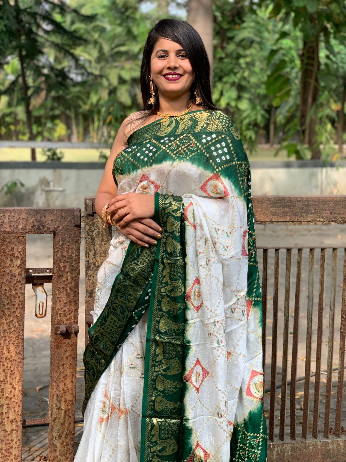 Product Image - Exquisite Pavitra BANDHEJ Pure ATS Silk Bandhej Saree | Festive Wear