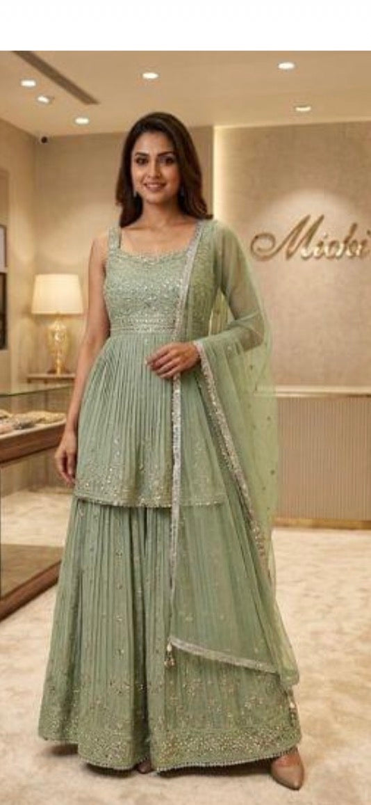 Product Image - Shop designer palazzo suits in Canada at DesiColorClothing. Explo - 1