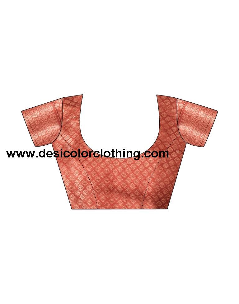 Rust  Silk Printed Sarees