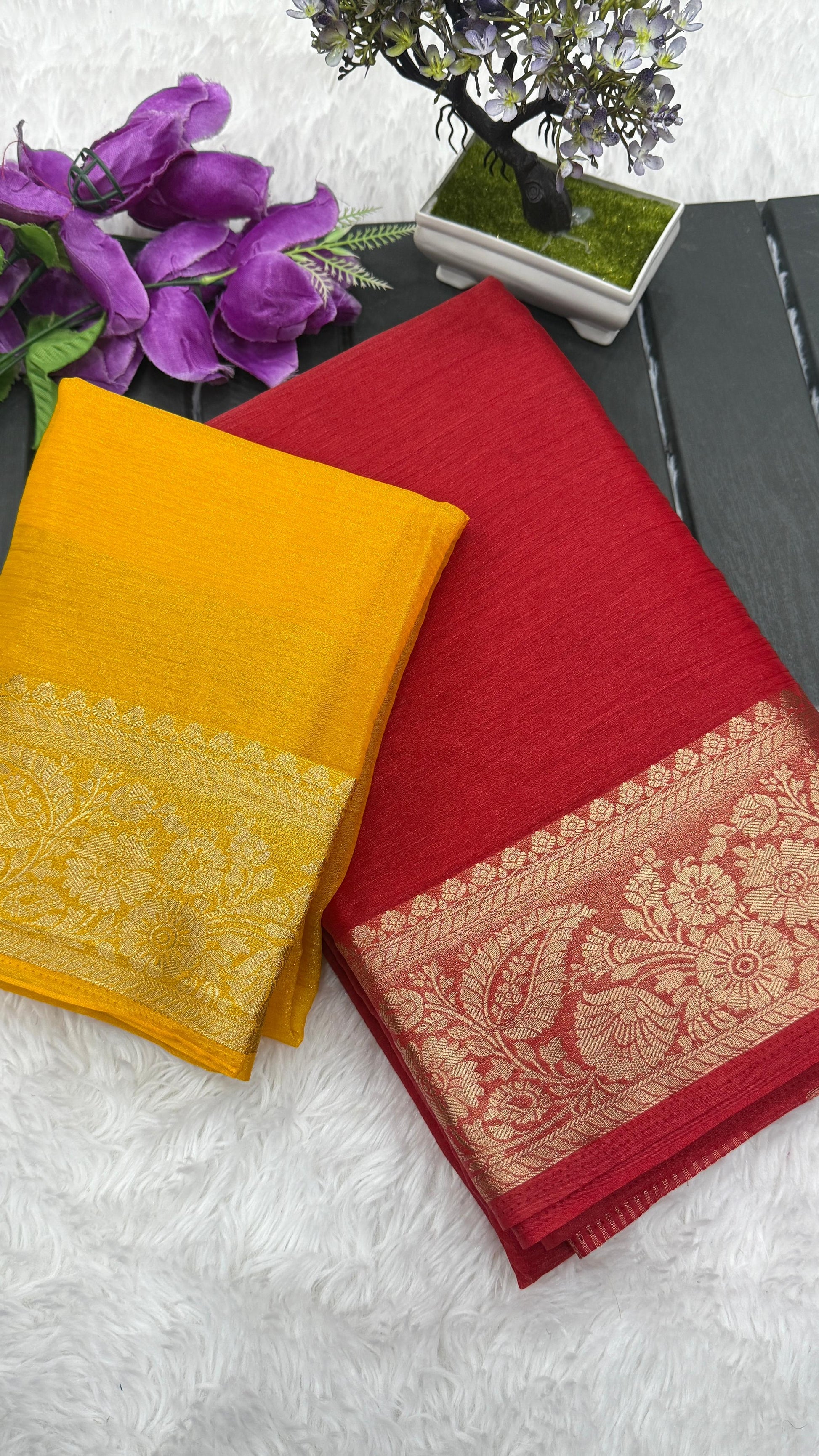 Product Image - Designer Zimichu Saree with Jacquard Border - Perfect for Festive & Wedding Wear