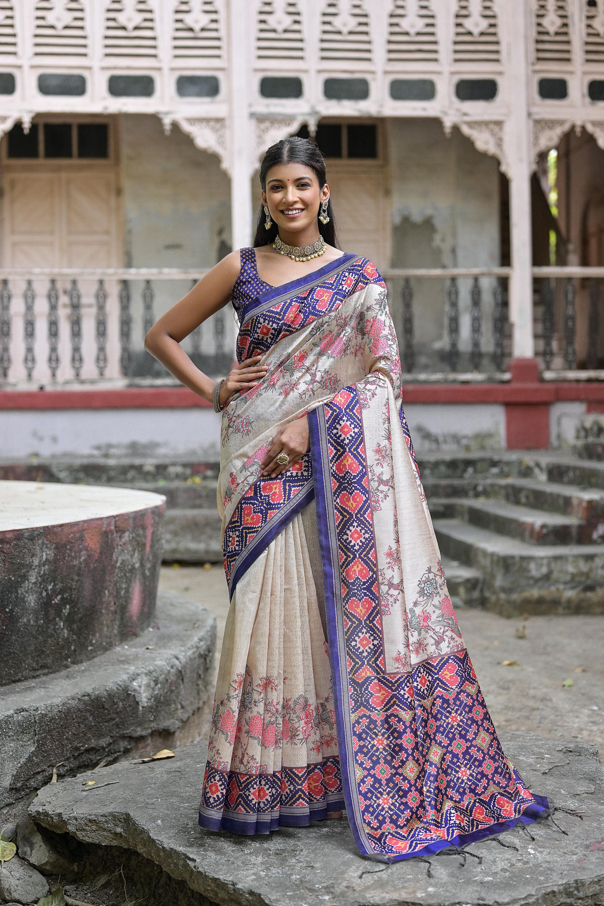 Product Image - Yogita Patola Designer Saree in Tussar Silk with Patola Print