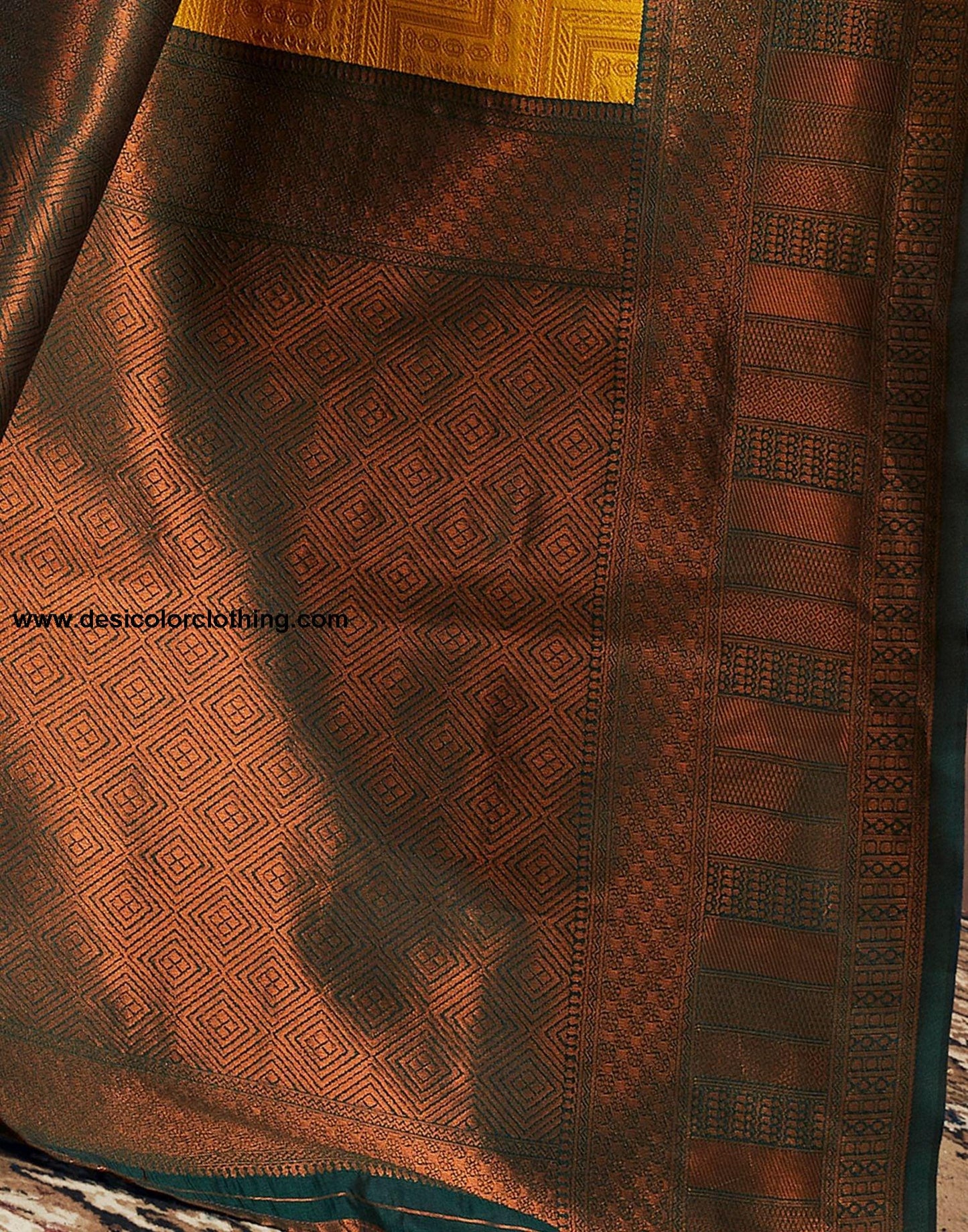 Turmeric Jacquard Silk Saree