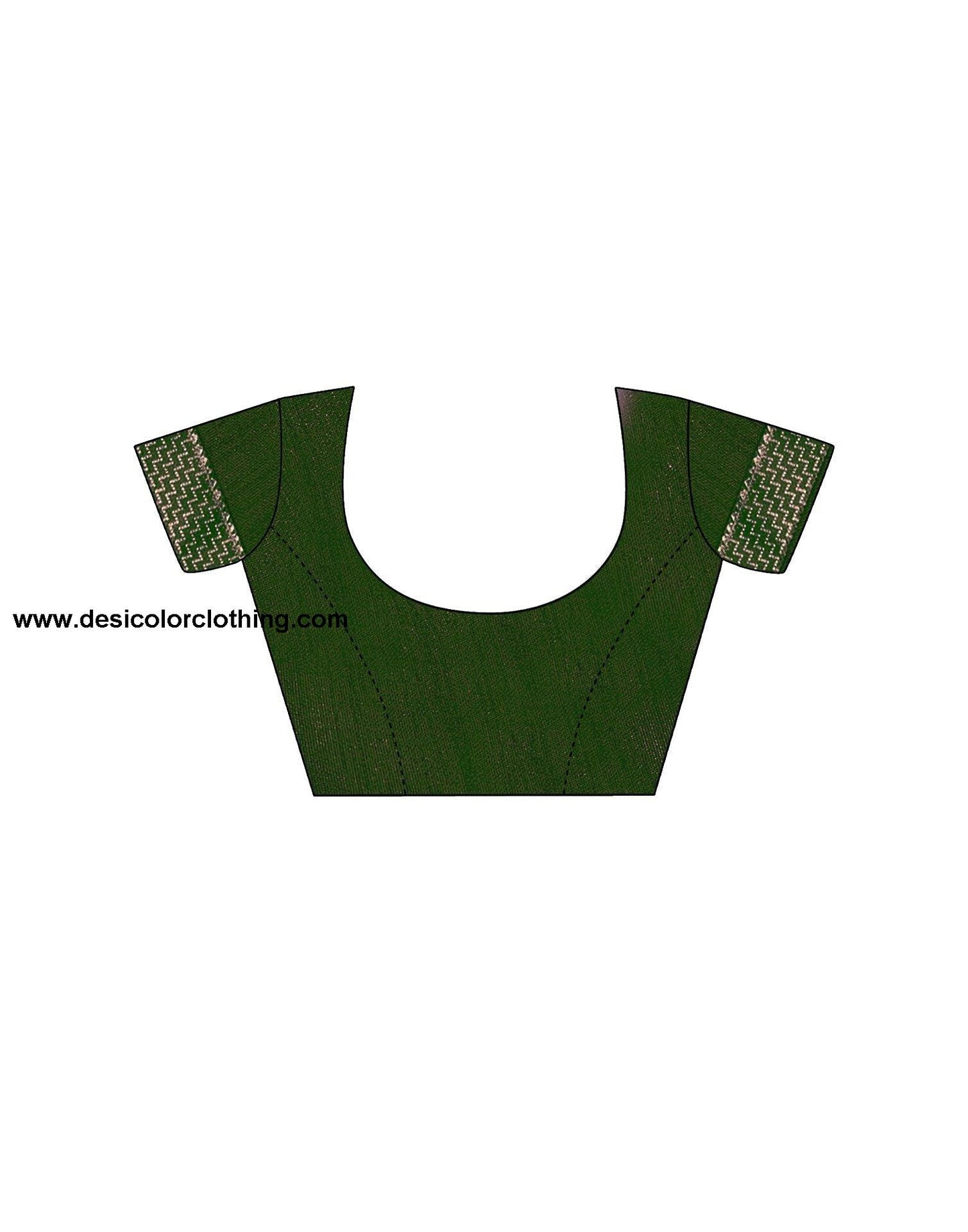 Dark Green Plain Lycra Saree