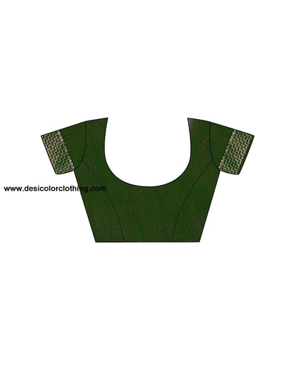 Dark Green Plain Lycra Saree