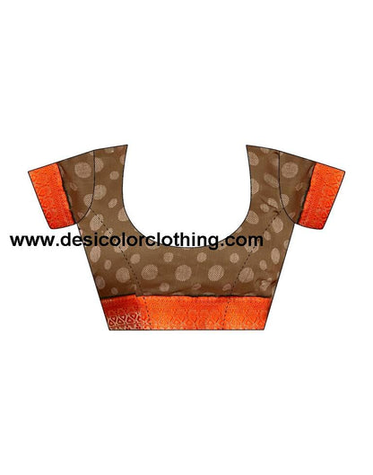 Orange Chiffon Printed Saree