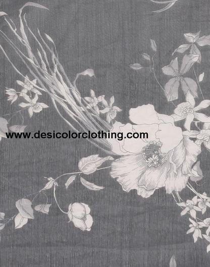 Black Printed Chiffon Saree