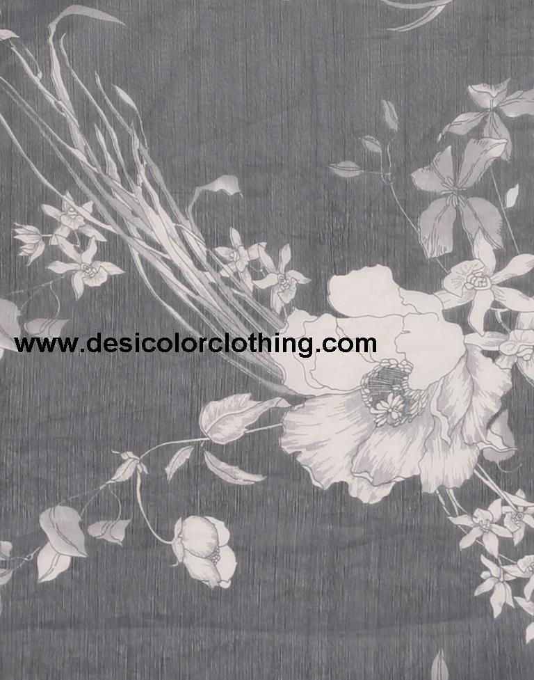Black Printed Chiffon Saree