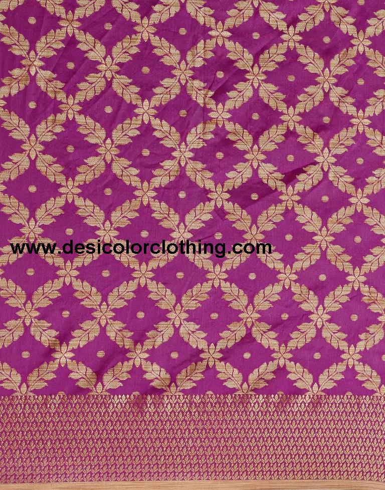 Purple Coloured Banarasi Cotton Silk Saree