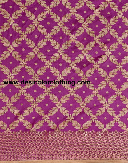 Purple Coloured Banarasi Cotton Silk Saree