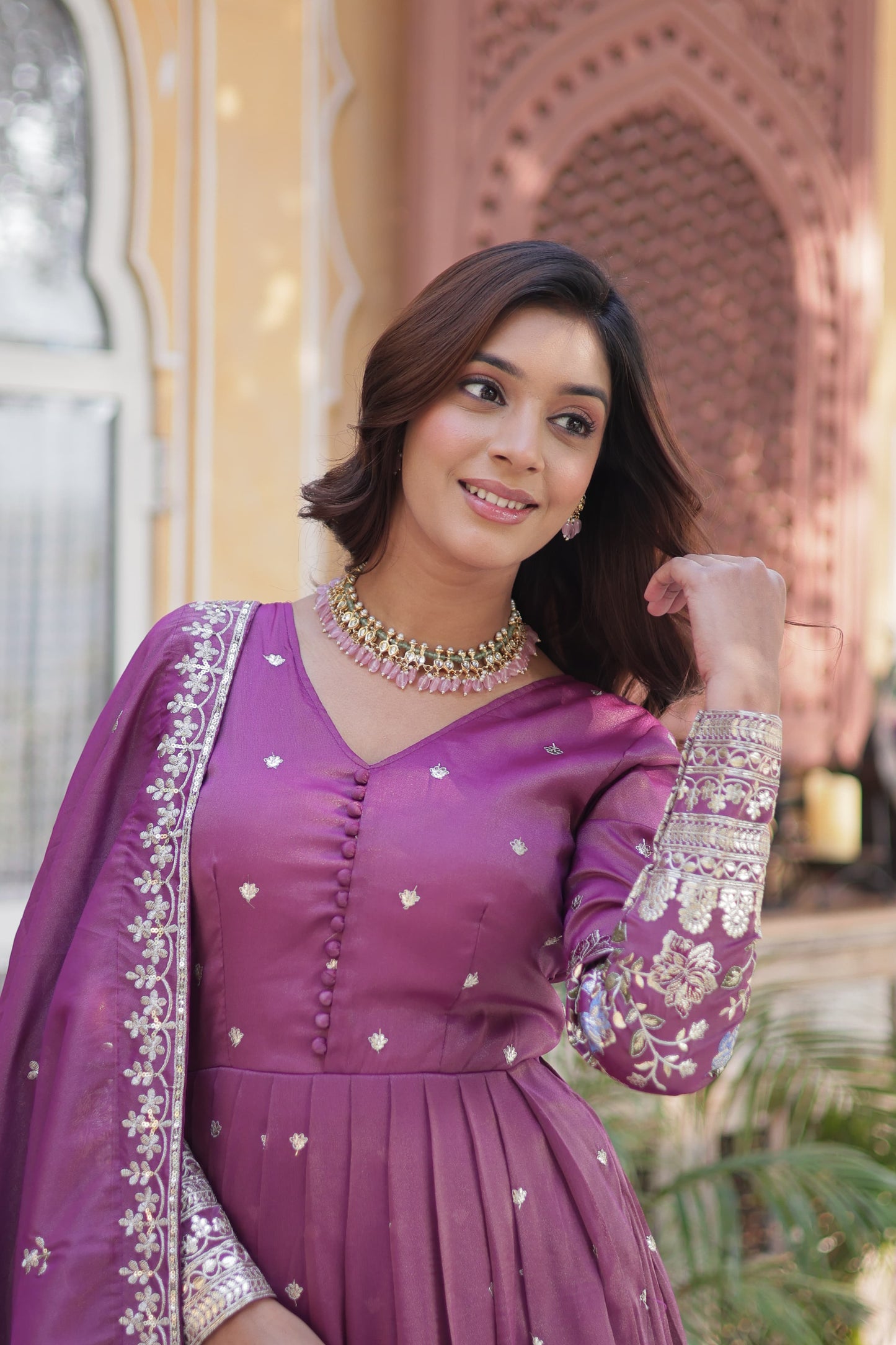 Product Image - Premium Readymade Gown with Dupatta Set