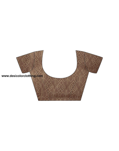 Brown Printed Georgette Saree