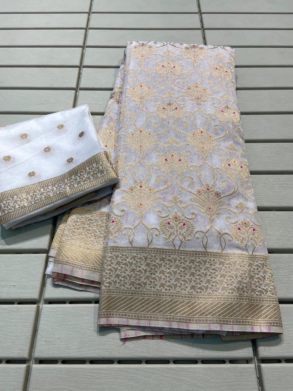 Product Image - Designer Crepe Khadi Silk Saree with Zari Pallu