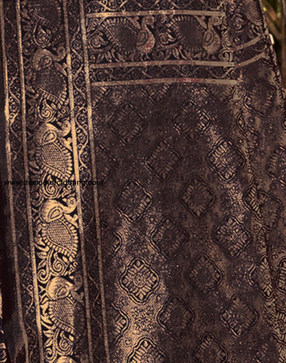 Black Jacquard Silk Saree