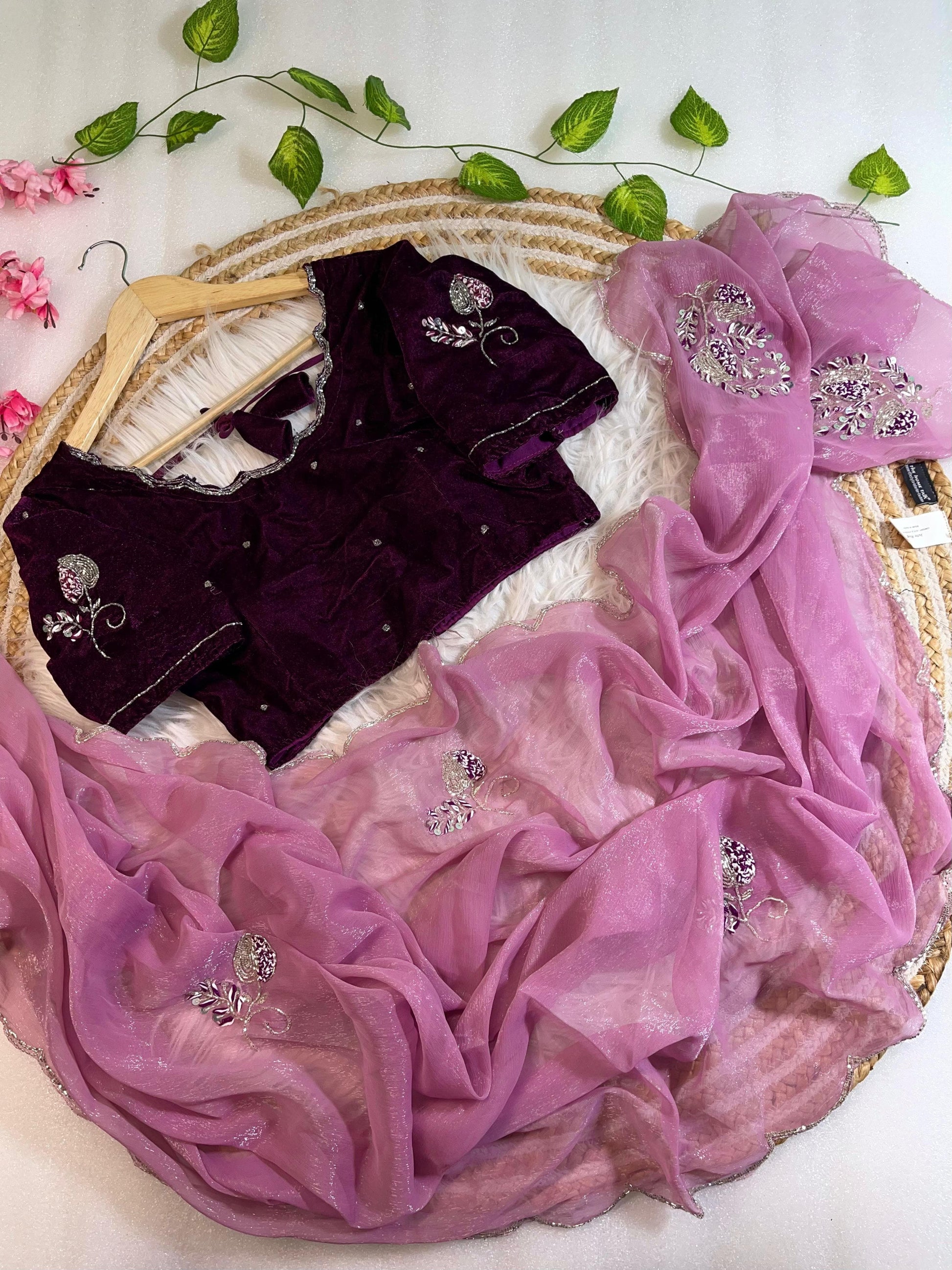 Product Image - Designer Georgette Wedding Saree with Exclusive Handwork