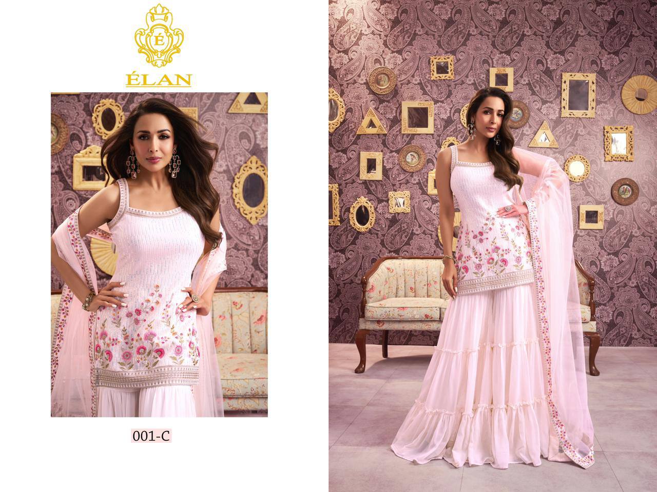 Product Image - Designer Georgette Saree | ELAN COUTURE Wedding Festive Wear
