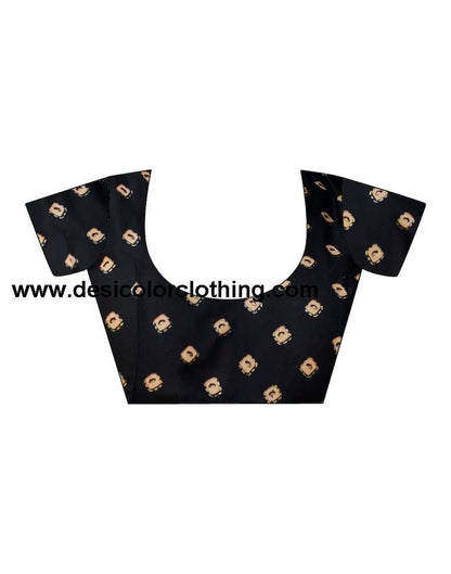 Black Cotton Printed Saree