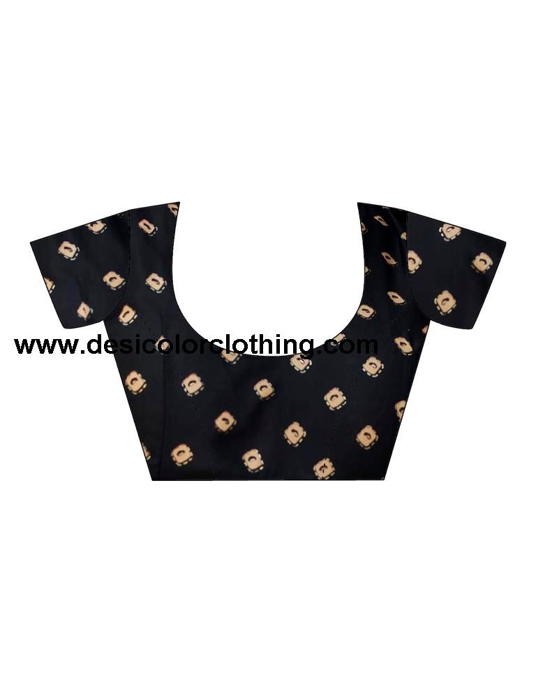 Black Cotton Printed Saree