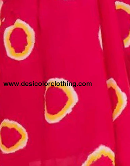 Pink Cotton Tie And Dye Saree