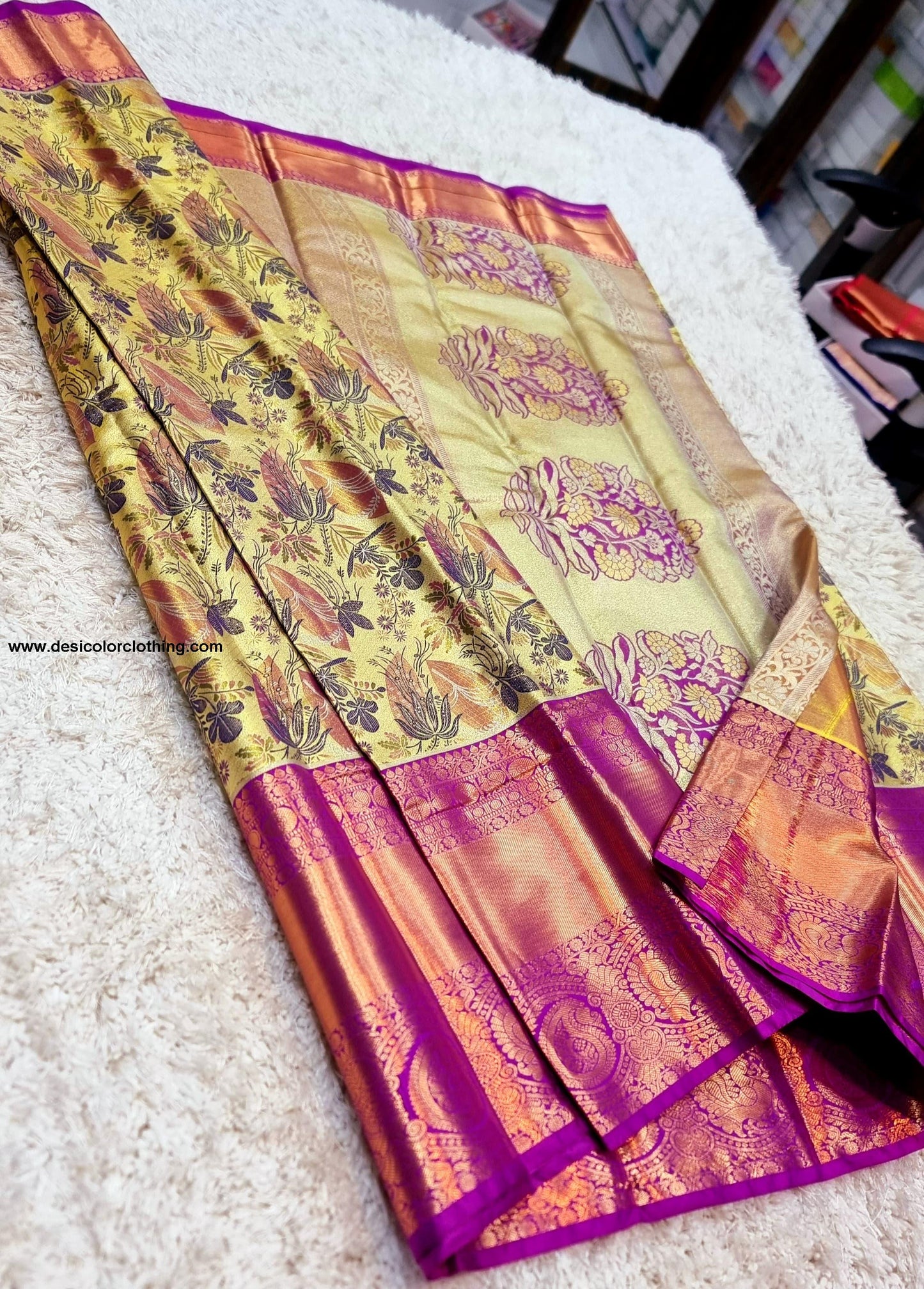 Kanchipuram Meenakari Pattern Bridal Blended High Quality Budget Silk Sarees