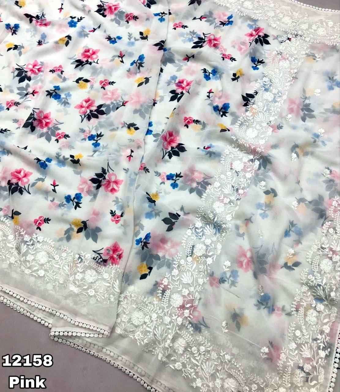 Isadora Chiffon Floral Digital Print with Embroidery - Restocked!