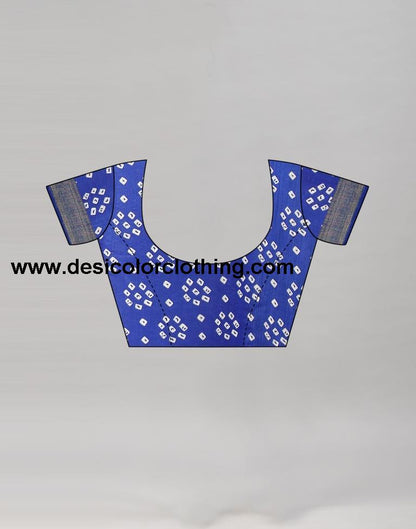 Blue Cotton Bandhani Saree | 1985S481