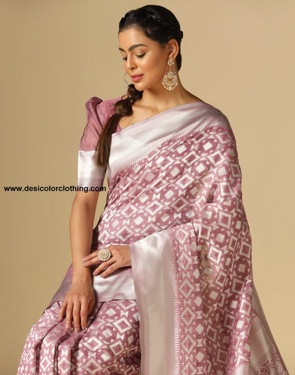 Pink Banarasi Cotton Saree