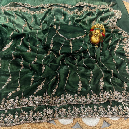 Product Image - Designer heavy stone work saree for wedding - 7