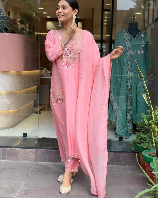Product Image - Designer Georgette Festive Saree with Intricate Embroidery Work