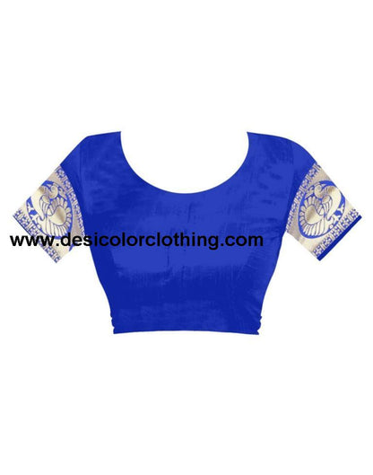 Blue Jacquard Banarasi Silk Saree