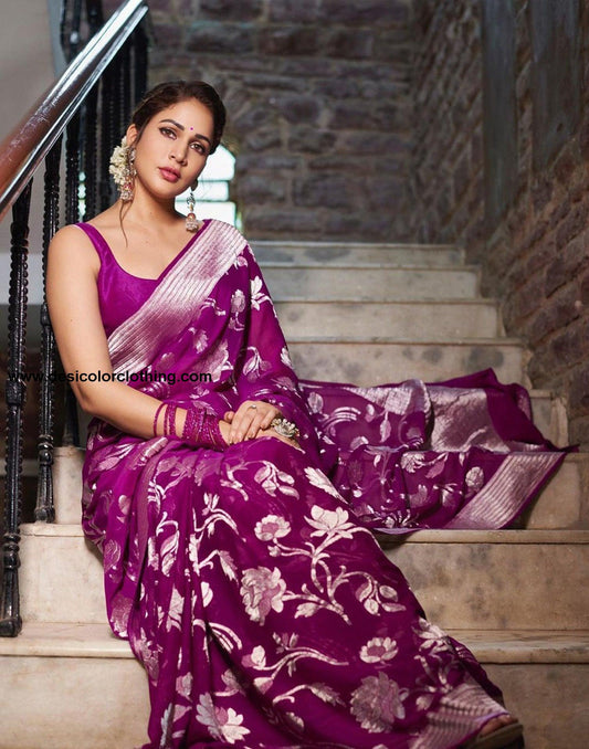 Wine Silk Saree