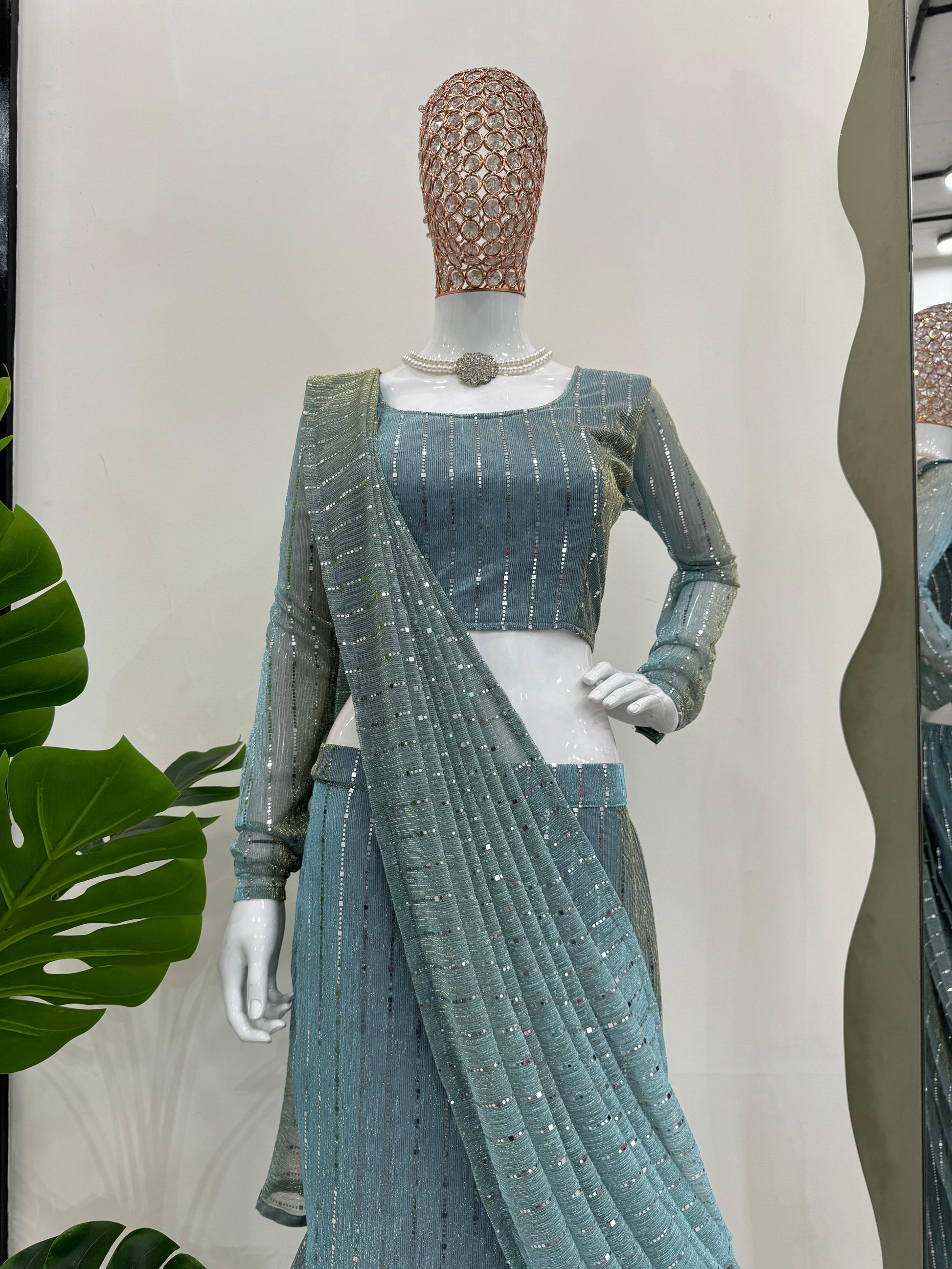 Product Image - Elegant Reday to Wear Lehengha Saree - Designer Georgette Ethnic Wear
