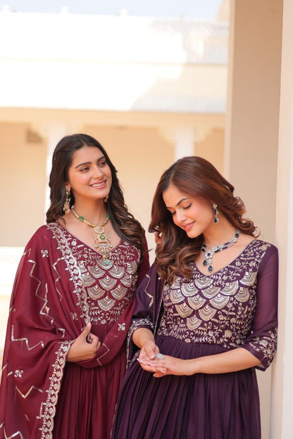 Product Image - Designer Georgette Festive Gown with Dupatta