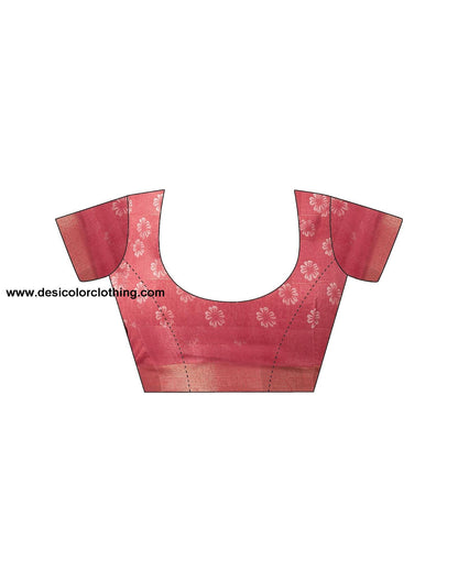 Rose Pink Printed Cotton Saree