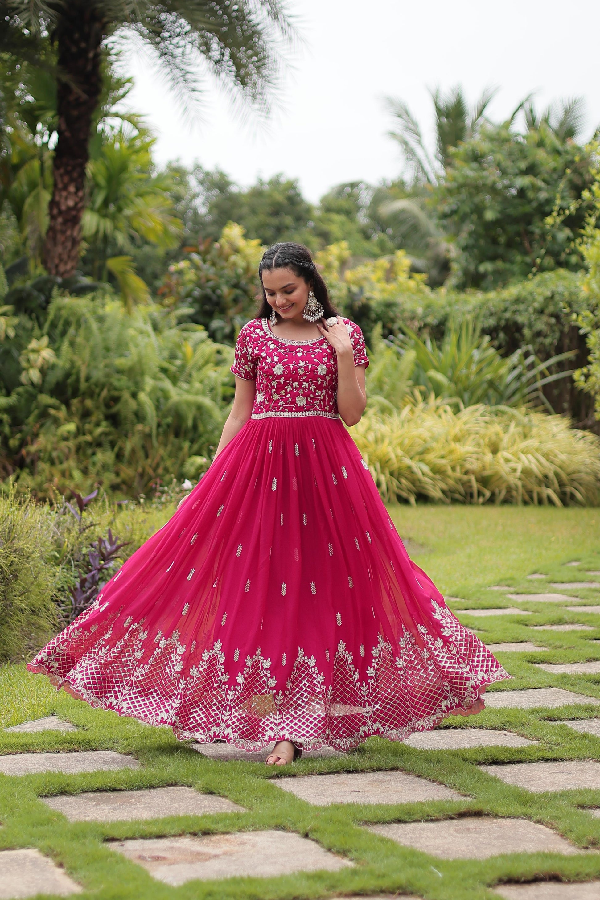 Product Image - Elegant Designer Gown - Zari & Sequins Embroidery