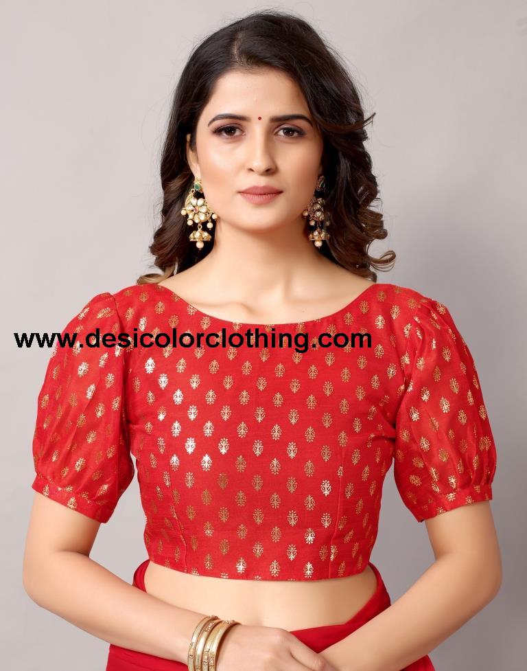 Red Chiffon Saree