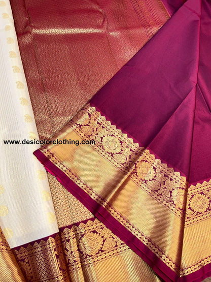 Semi Kanchi Saree with Free Shipping  - Brown