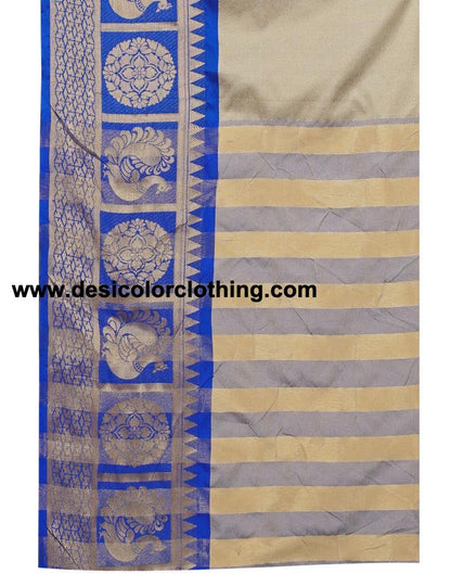 Grant Beige Coloured Poly Silk Jacquard Partywear saree
