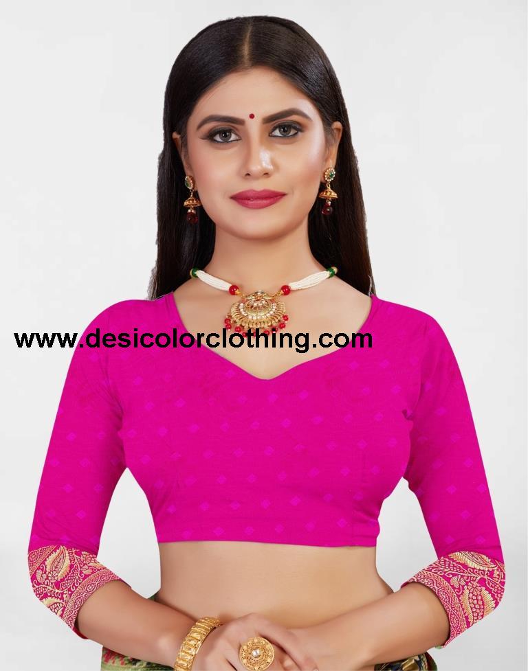 Pink Banarasi Silk Saree