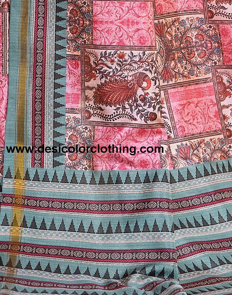 Pink Silk Printed Ready To Wear
