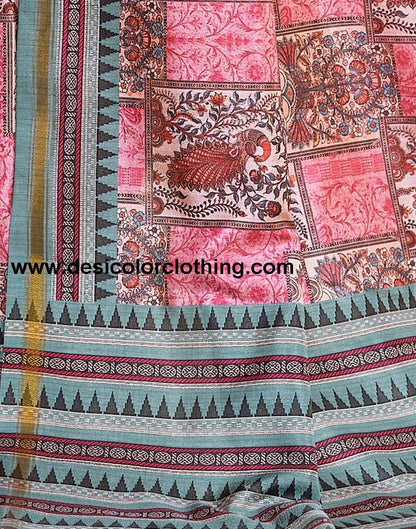 Pink Silk Printed Ready To Wear