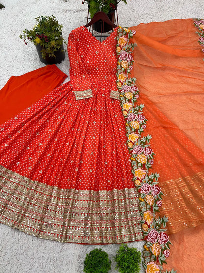 Product Image - Exclusive Designer Embroidered Gown With Dupatta