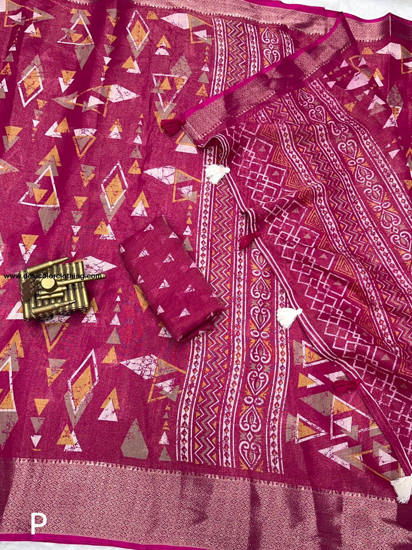 Fabric cotton zari jacquard with running blouse Saree