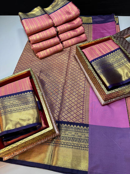 Product Image - Designer Saree in Georgette Fabric | Soft Banarasi Pattu Brocade