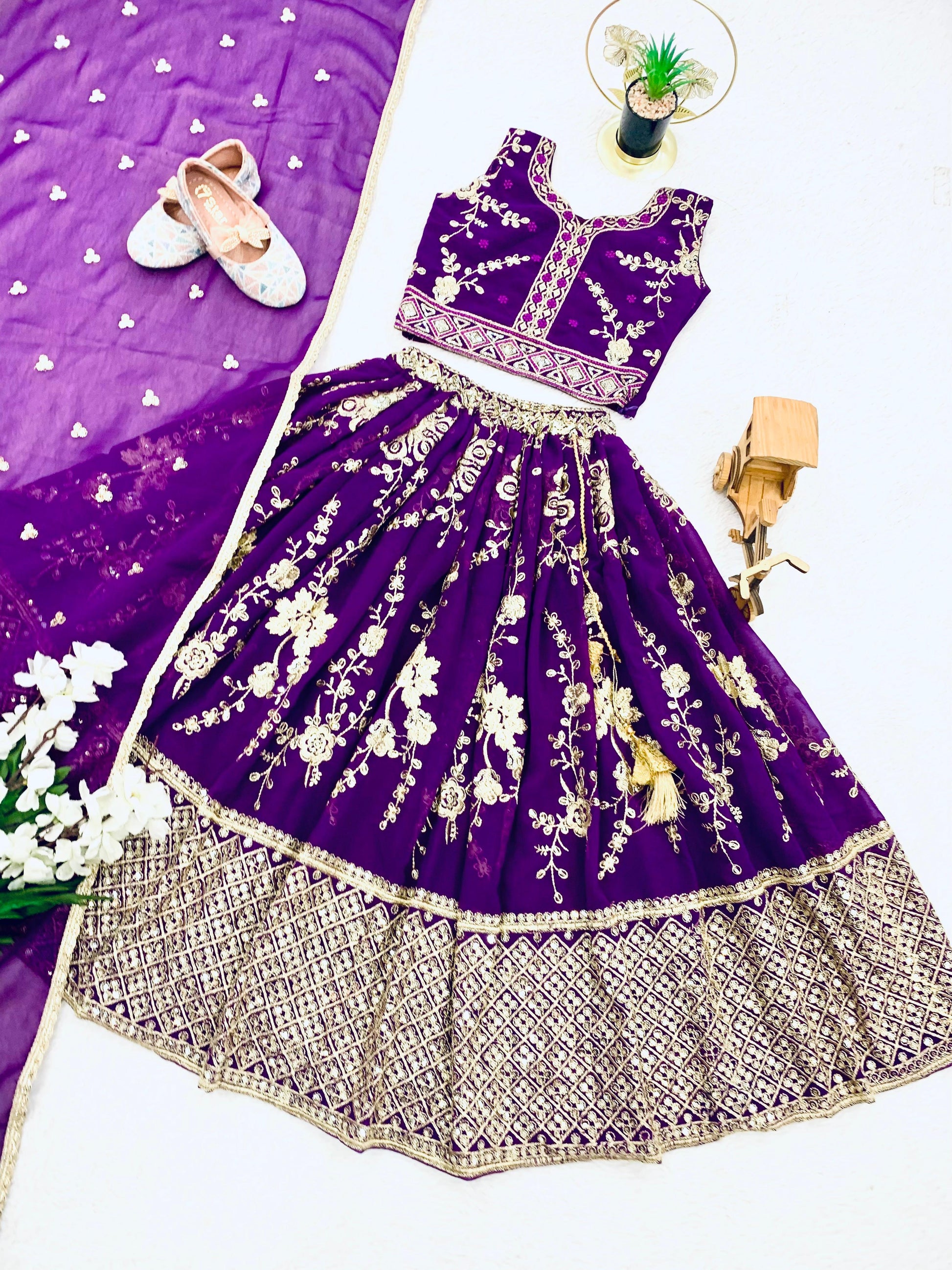 Product Image - Designer Georgette Kids Lehenga for Festive Season