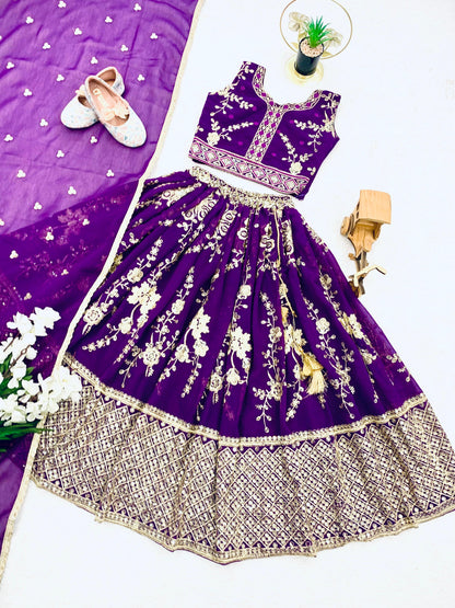 Product Image - Designer Georgette Kids Lehenga for Festive Season