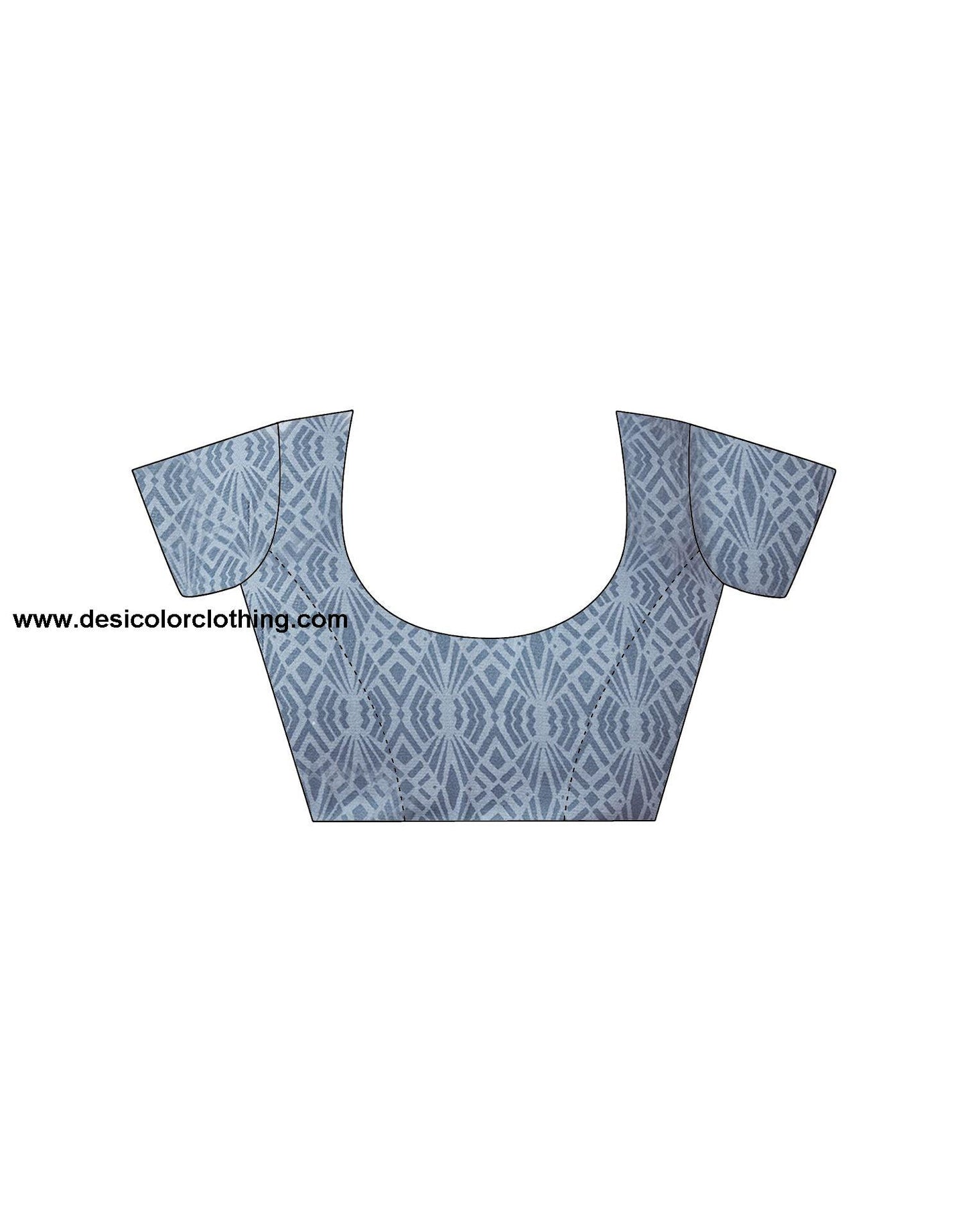 Steel Blue Printed Georgette Saree