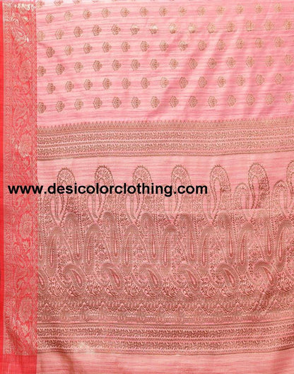 Pink Jacquard Silk Saree